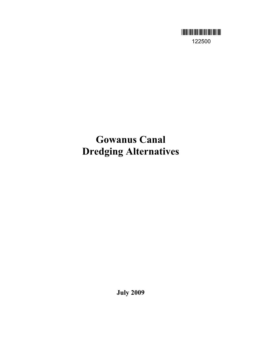 Gowanus Canal Dredging Alternatives