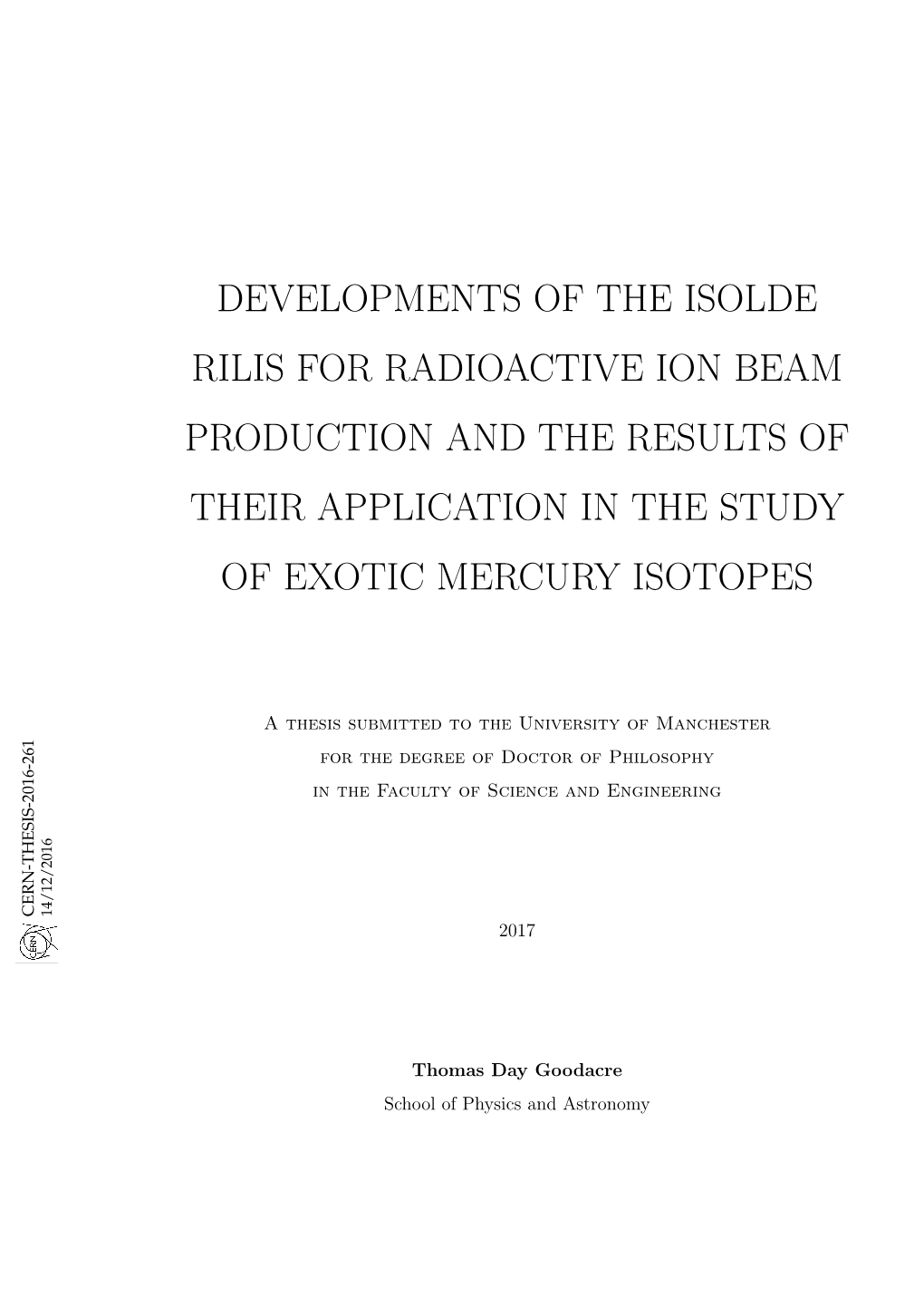 Developments of the ISOLDE RILIS for Radioactive Ion Beam Production