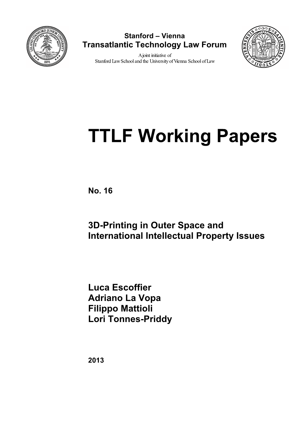 TTLF Working Papers