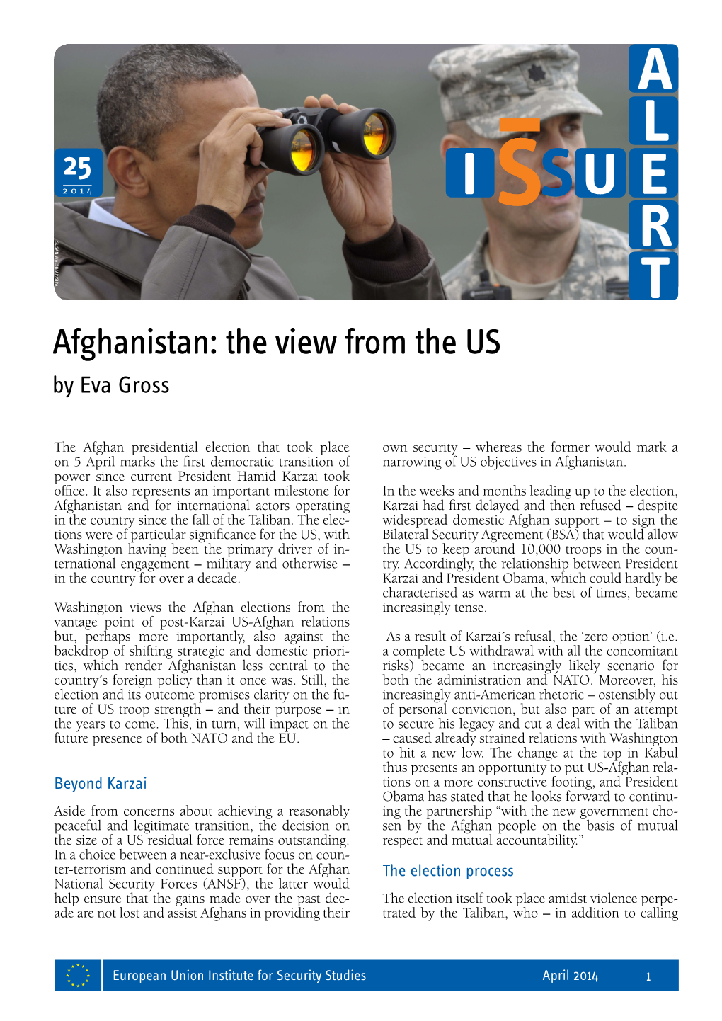 Afghanistan: the View from the US by Eva Gross