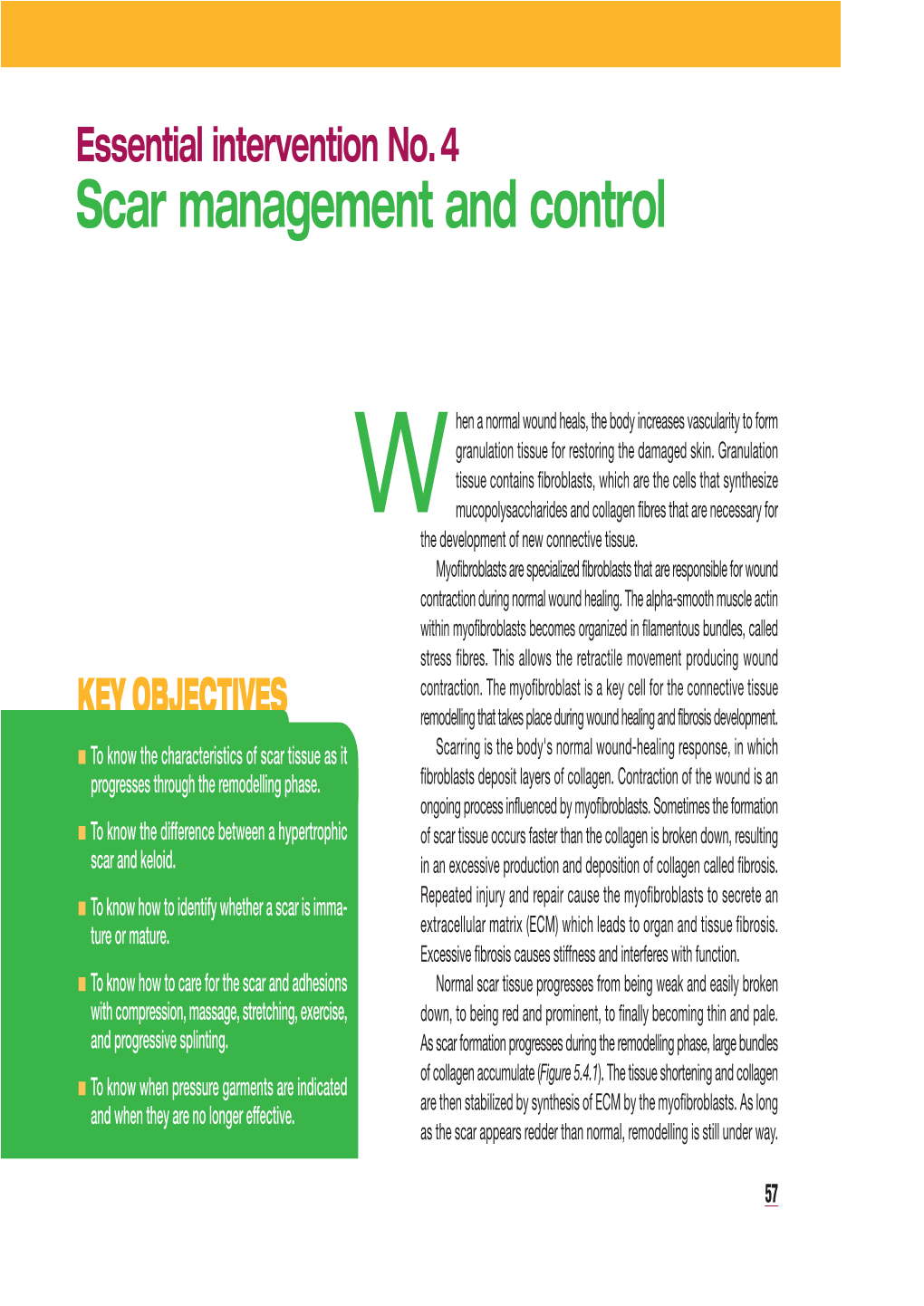 Essential Intervention No. 4 : Scar Management and Control