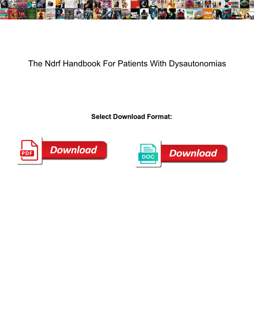 The Ndrf Handbook for Patients with Dysautonomias