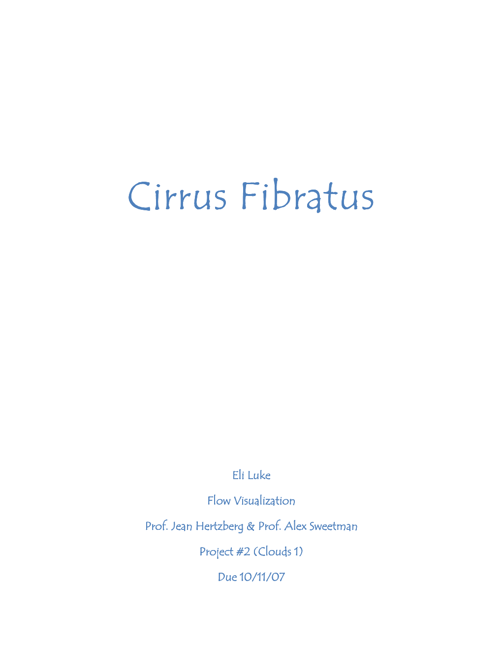 Cirrus Fibratus Cirrus Fibratus