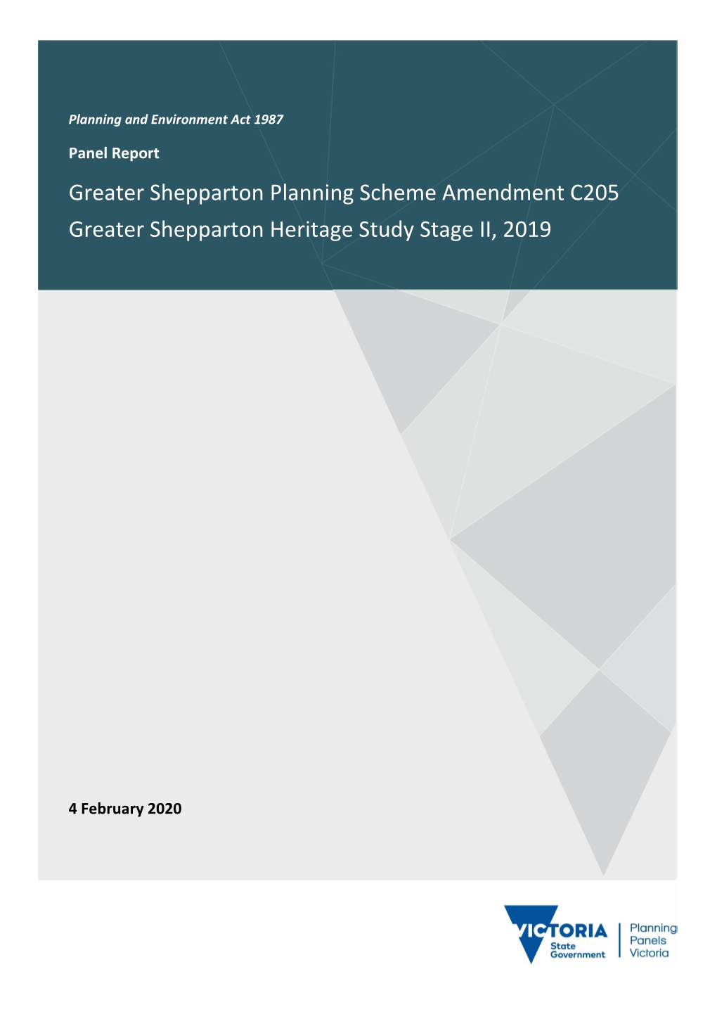 Greater Shepparton Planning Scheme Amendment C205 Greater Shepparton Heritage Study Stage II, 2019