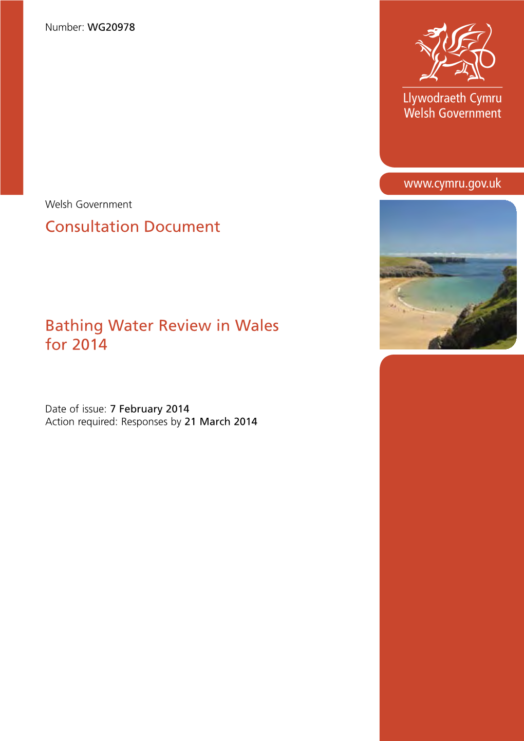 Bathing Water Review in Wales for 2014: Consultation Document