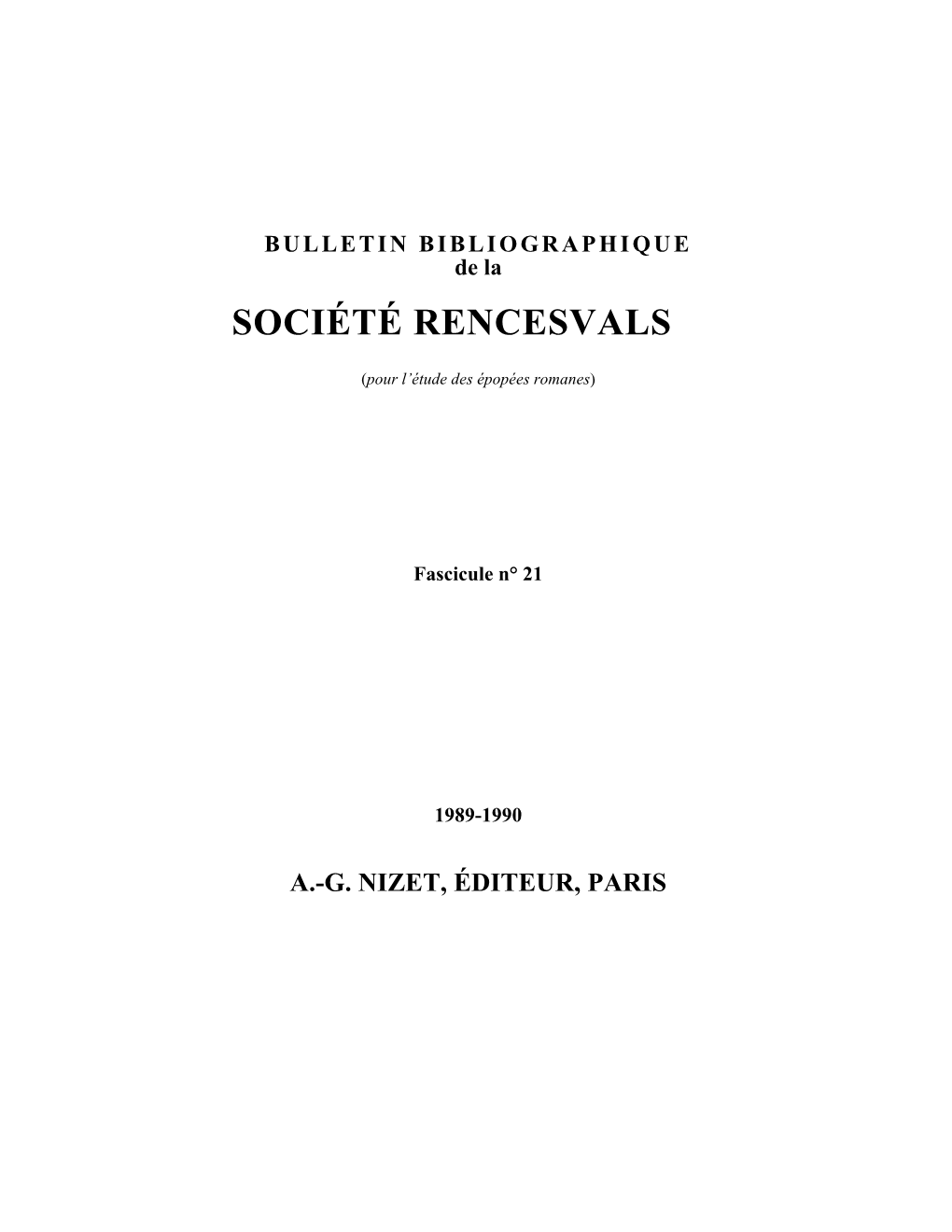 Société Rencesvals