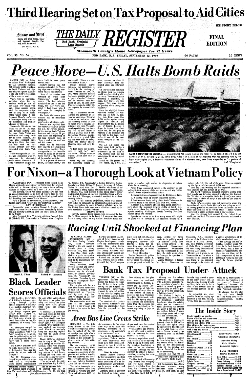 Peace Move— U. S. Ha Its Bom B Ra Ids SAIGON (AP) — Acting There "Will Be Some Peace Source Said