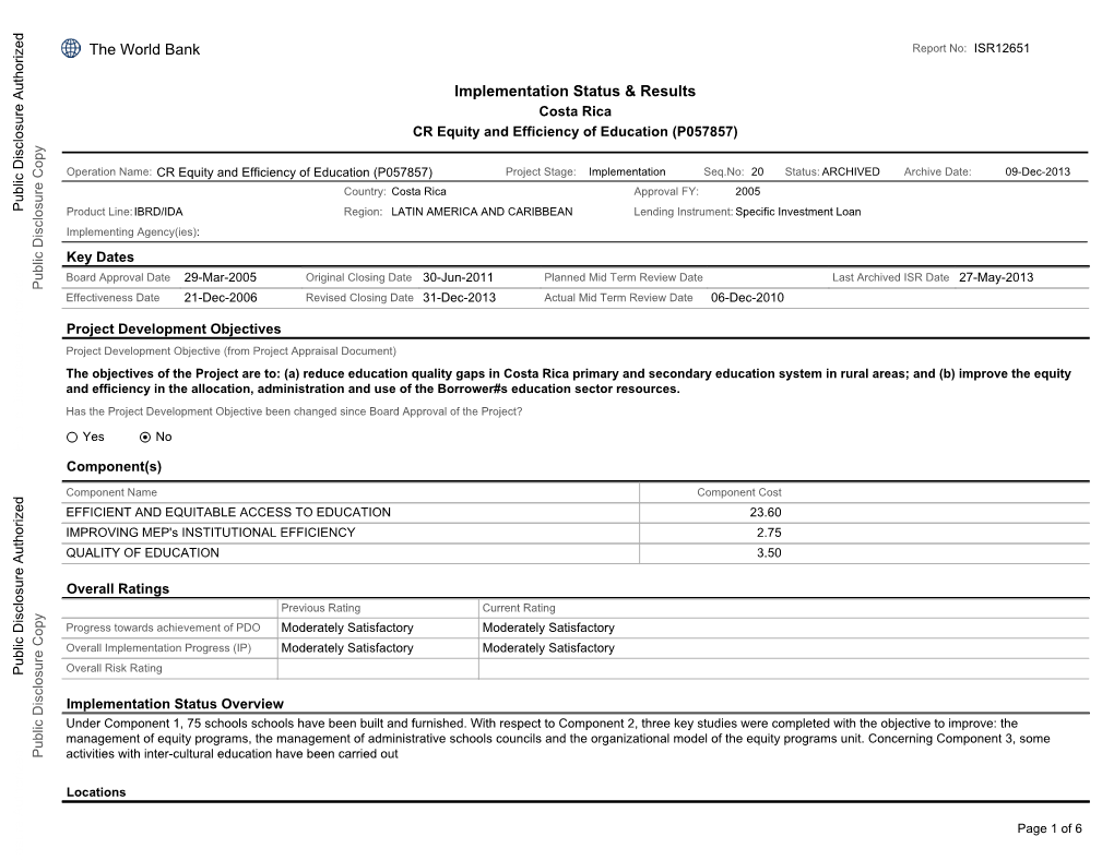 Implementation Status & Results