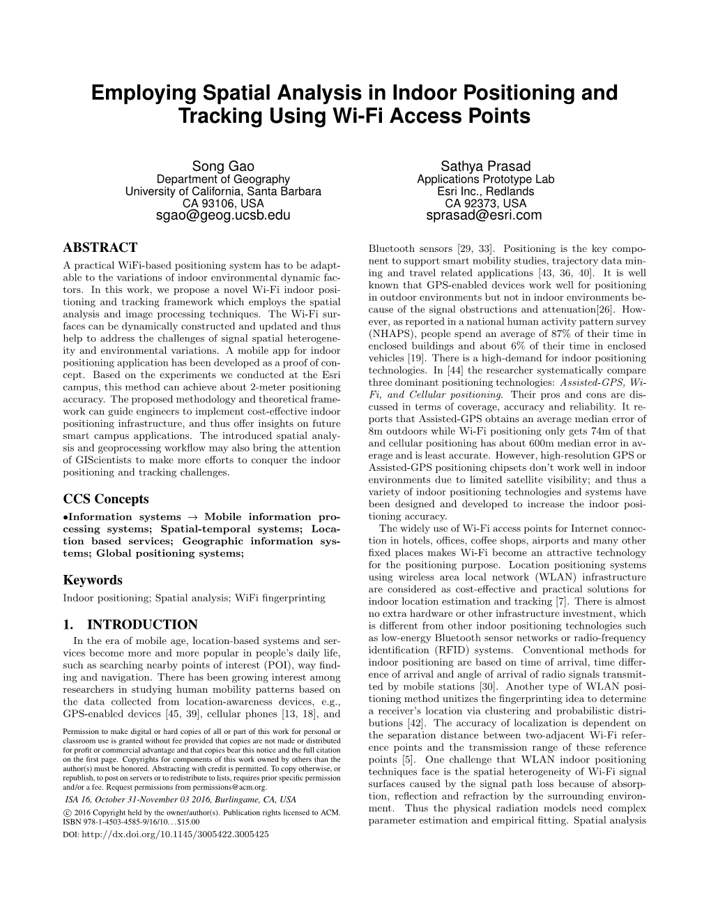 Employing Spatial Analysis in Indoor Positioning and Tracking Using Wi-Fi Access Points