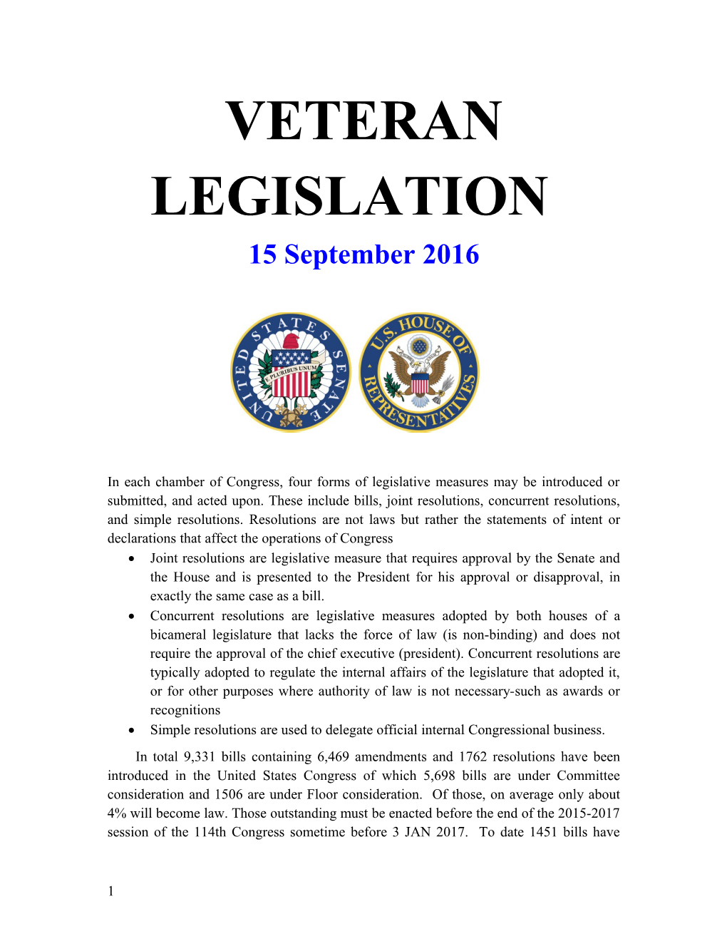 Veteran Legislation s1