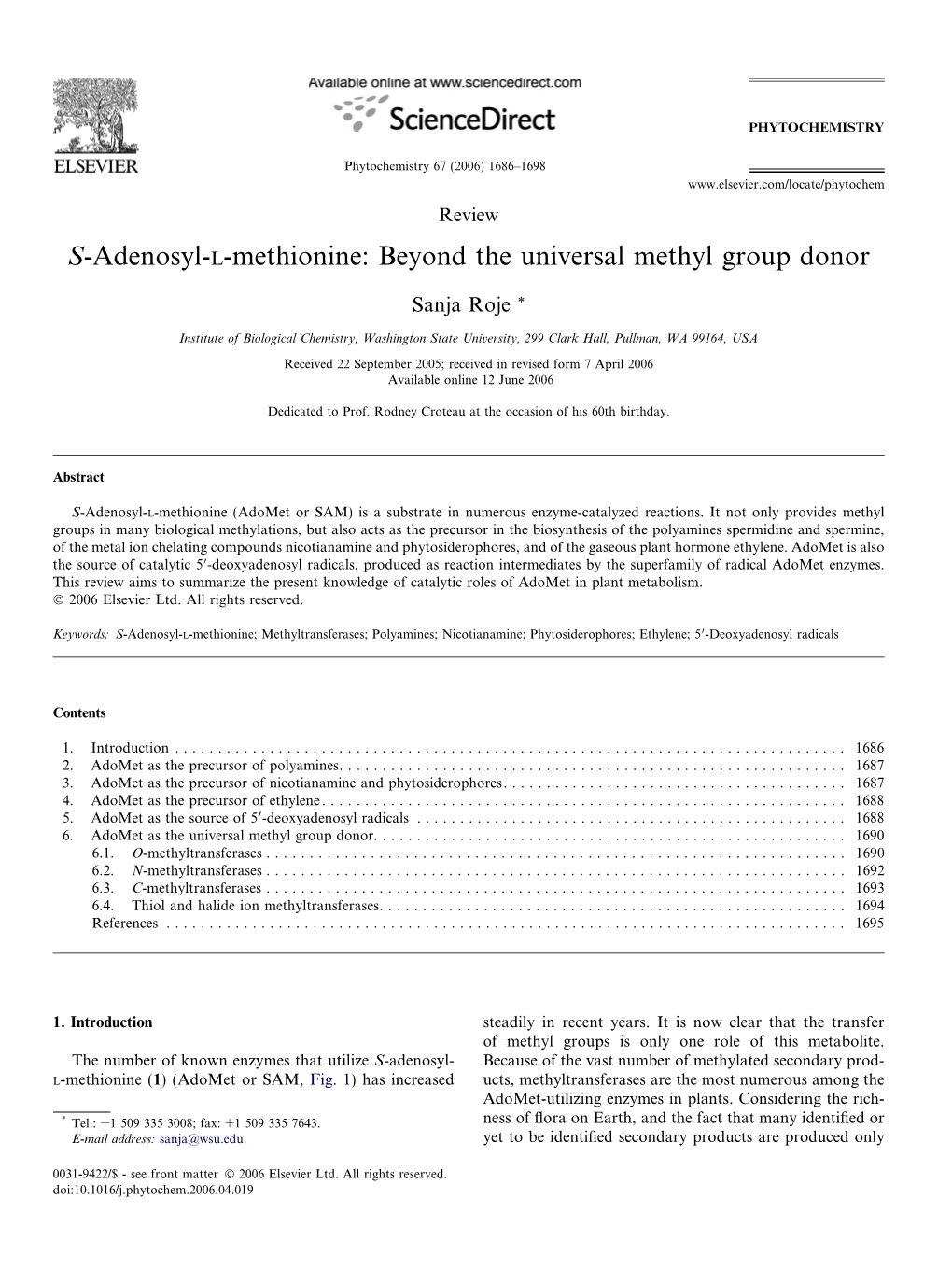 S-Adenosyl-L-Methionine: Beyond the Universal Methyl Group Donor