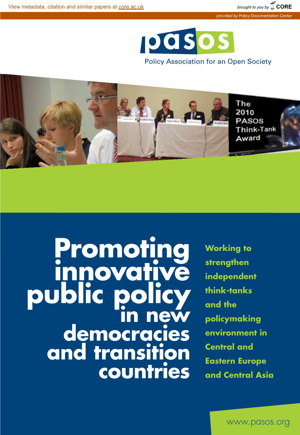 Promoting Innovative Public Policy