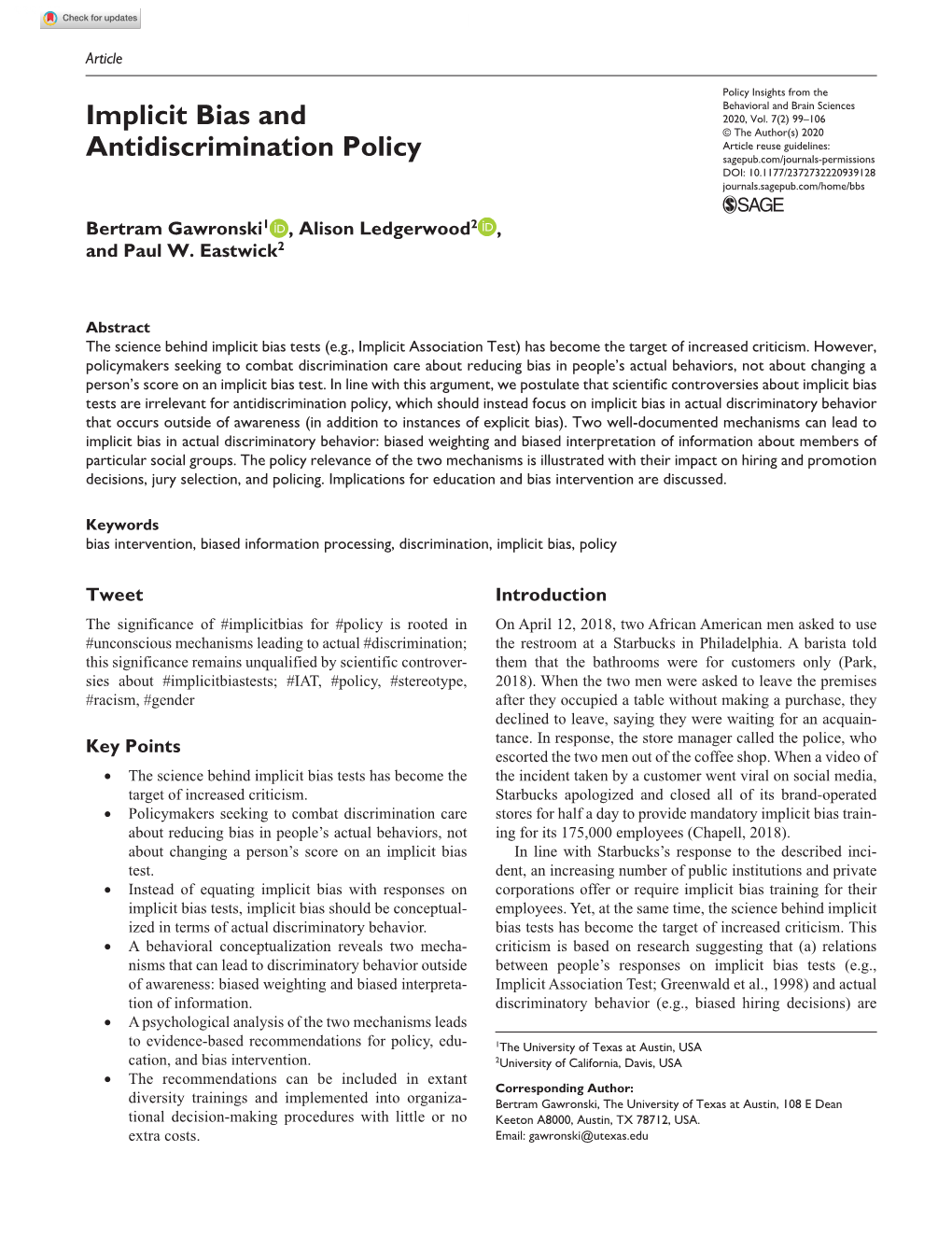 Implicit Bias and Antidiscrimination Policy