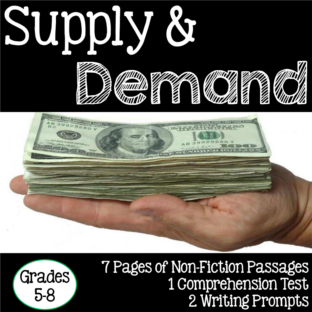 Grades 1 Comprehension Test 5-8 2 Writing Prompts Supply & Demand