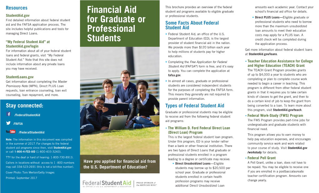 Financial Aid for Graduate Or Professional Students