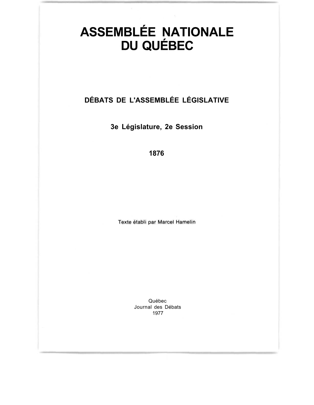 Assemblée Nationale Du Québec