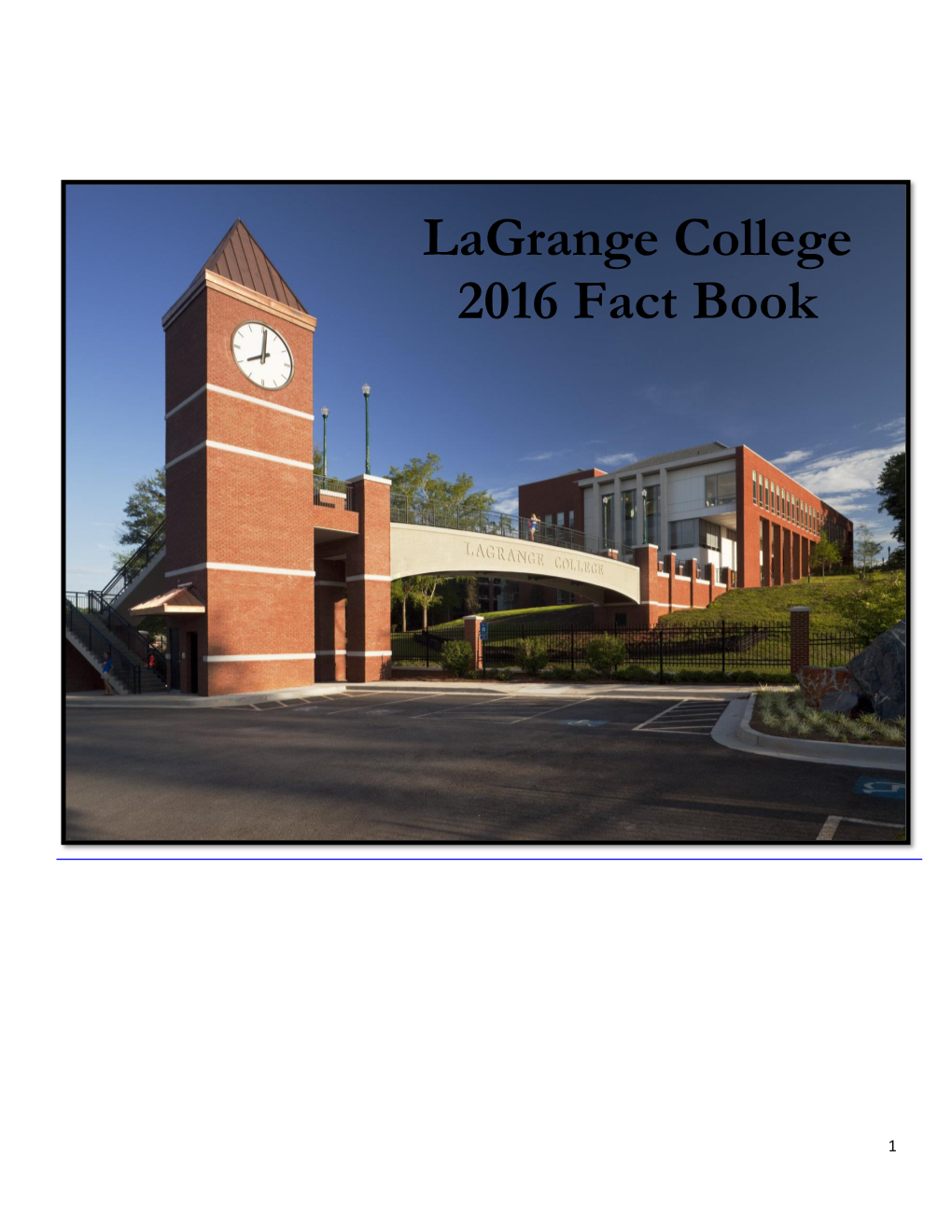 Lagrange College 2016 Fact Book