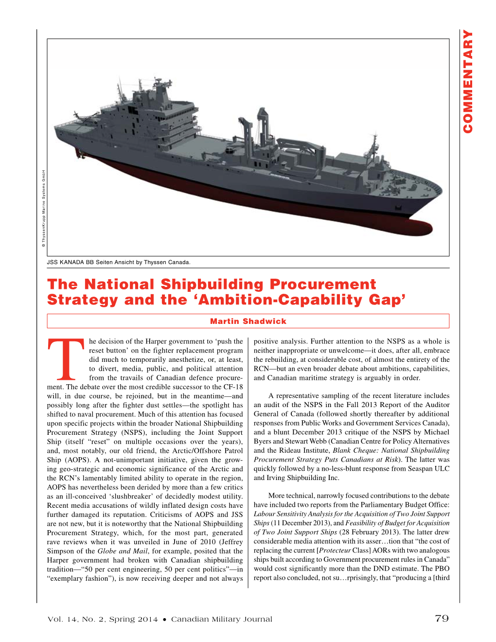 The National Shipbuilding Procurement Strategy and the ‘Ambition-Capability Gap’