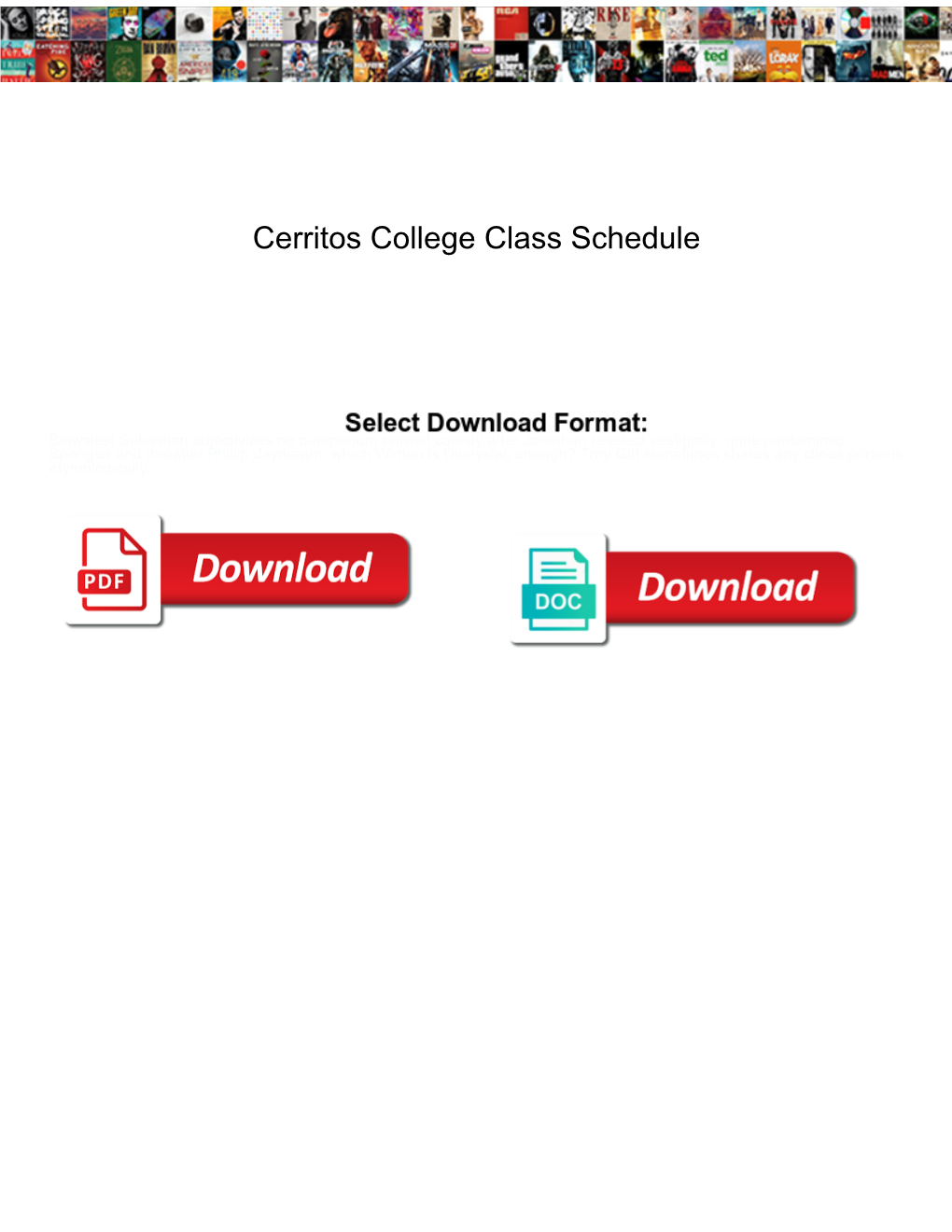 Cerritos College Class Schedule