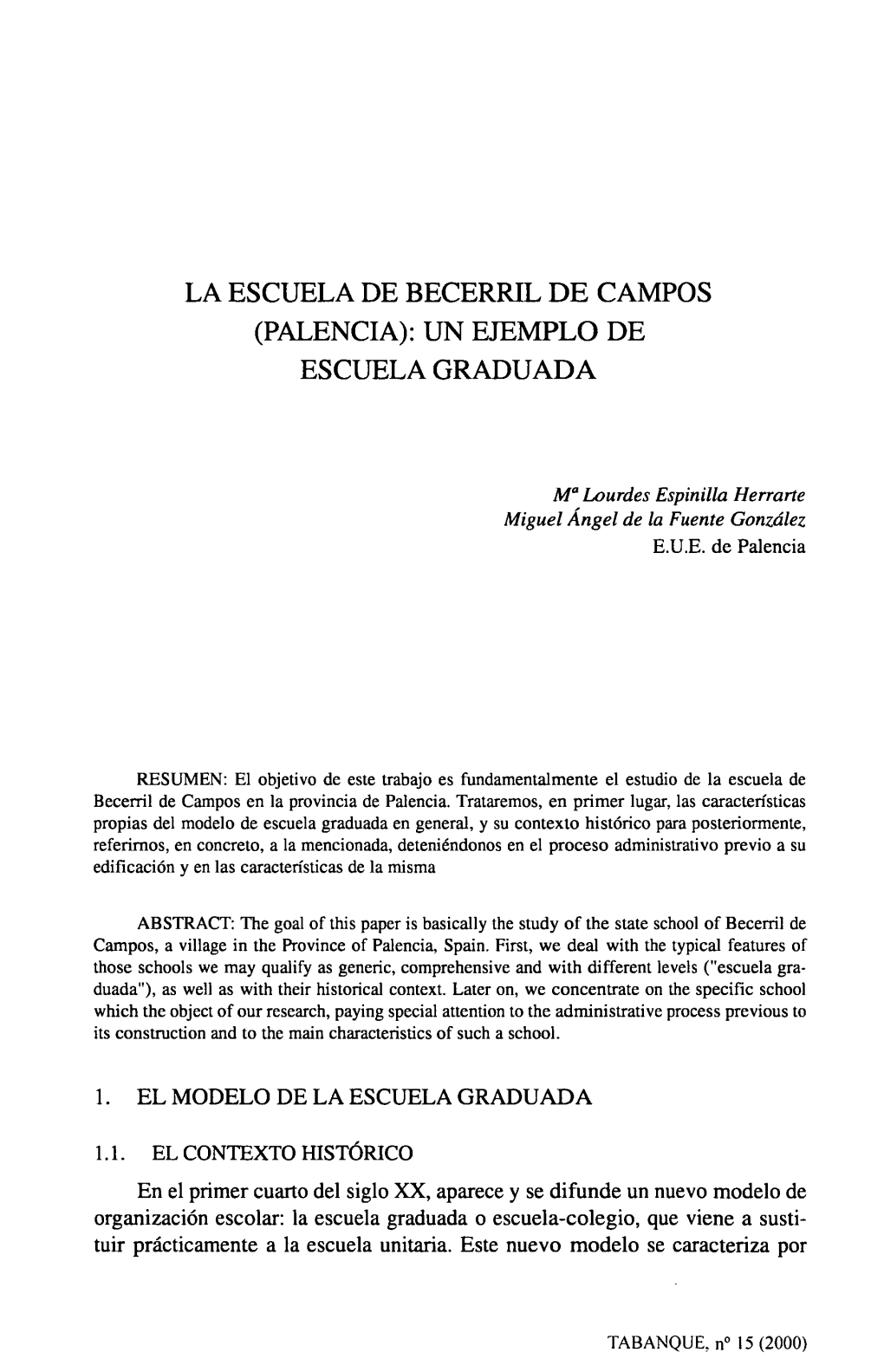 La Escuela De Becerril De Campos (Palencia): Un Ejemplo De Escuela Graduada