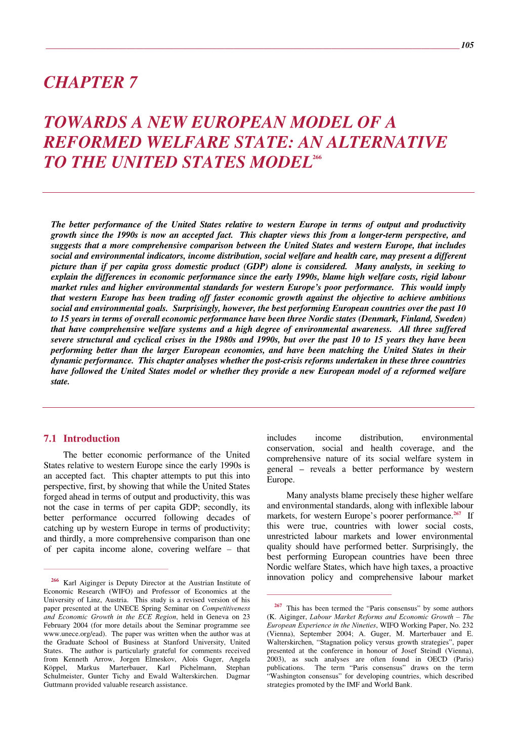 Chapter 7 Towards a New European Model Of