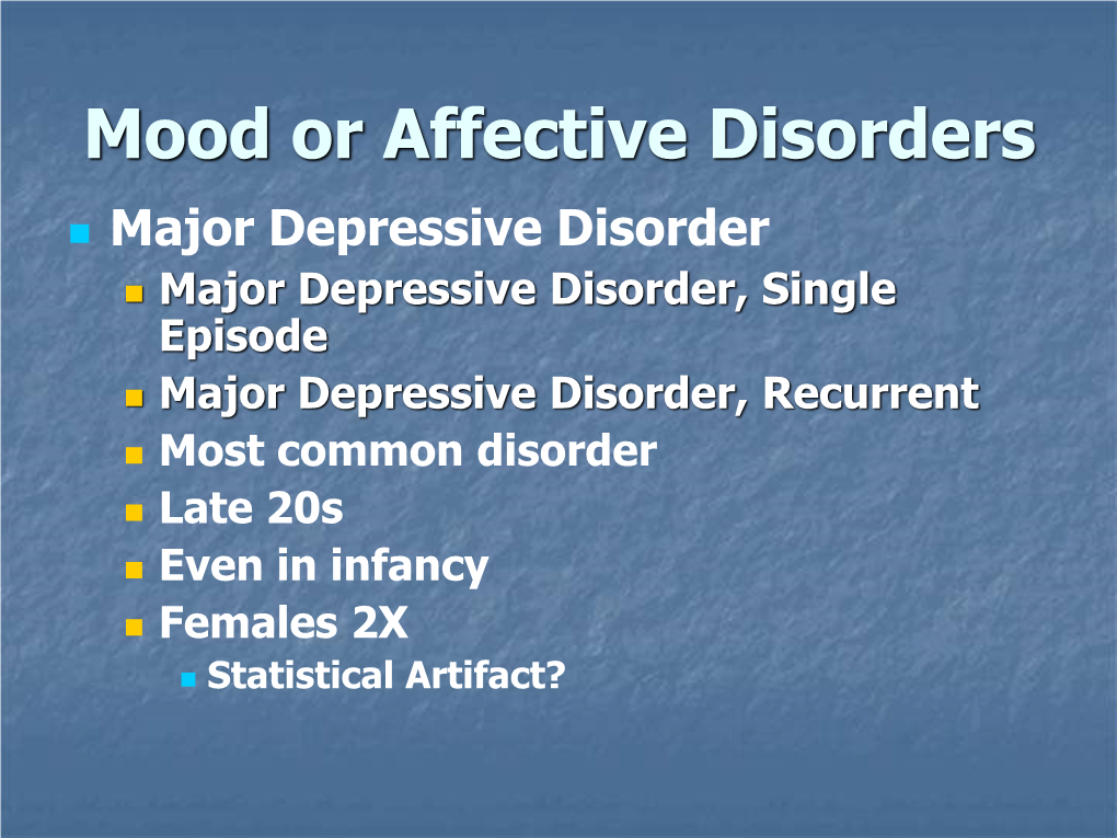 Major Depressive Disorder