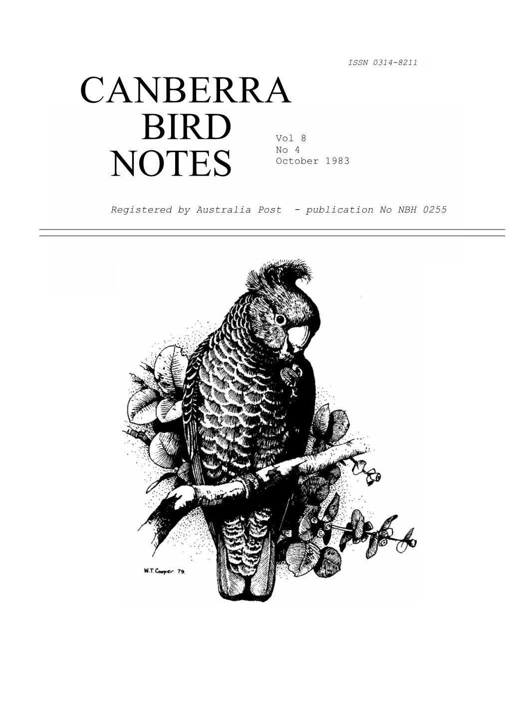 Canberra Bird Notes 8:5-52