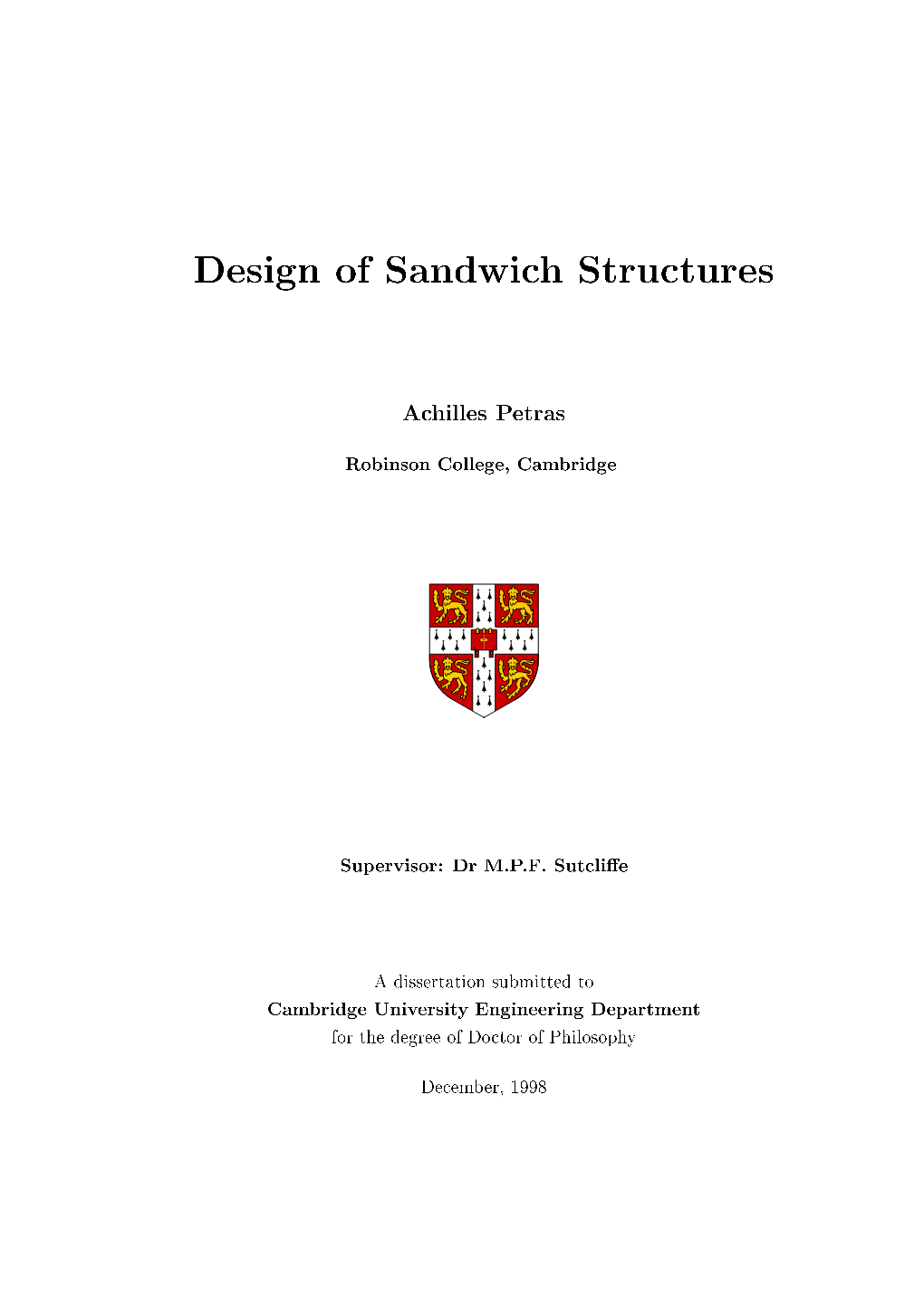 Design of Sandwich Structures