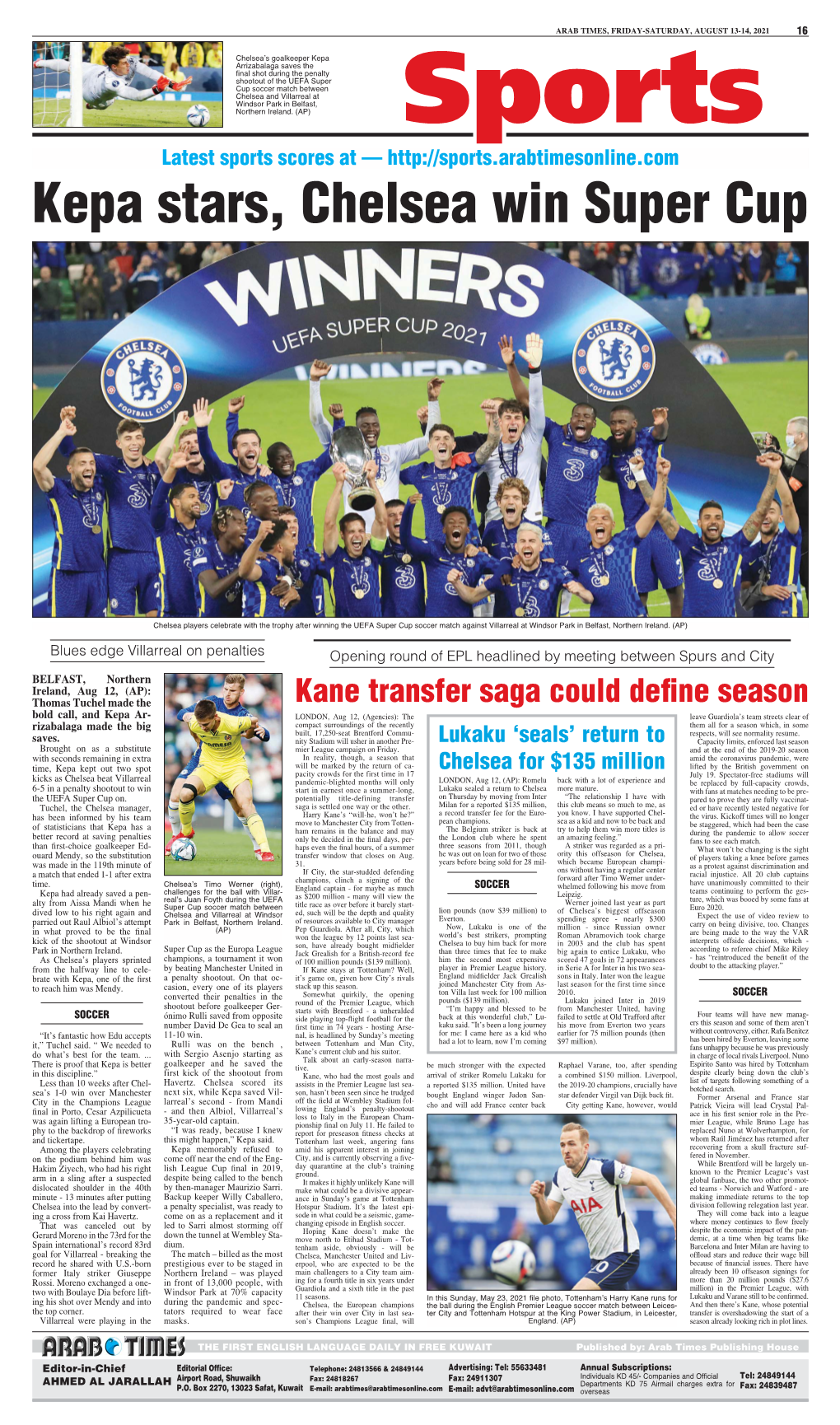 Kepa Stars, Chelsea Win Super Cup