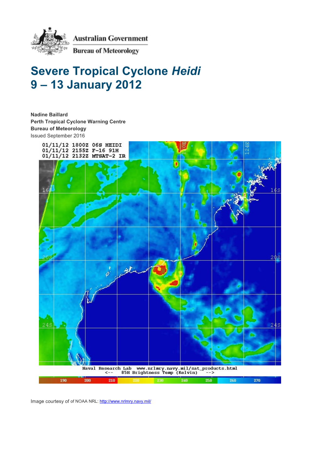 Severe Tropical Cyclone Heidi 9 – 13 January 2012