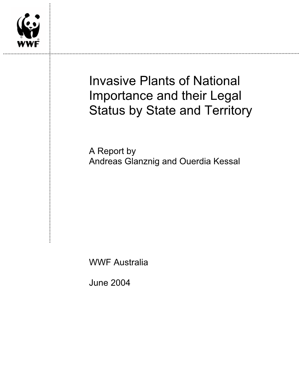 List of Naturalised Plants of National Significance and Their Legal Status