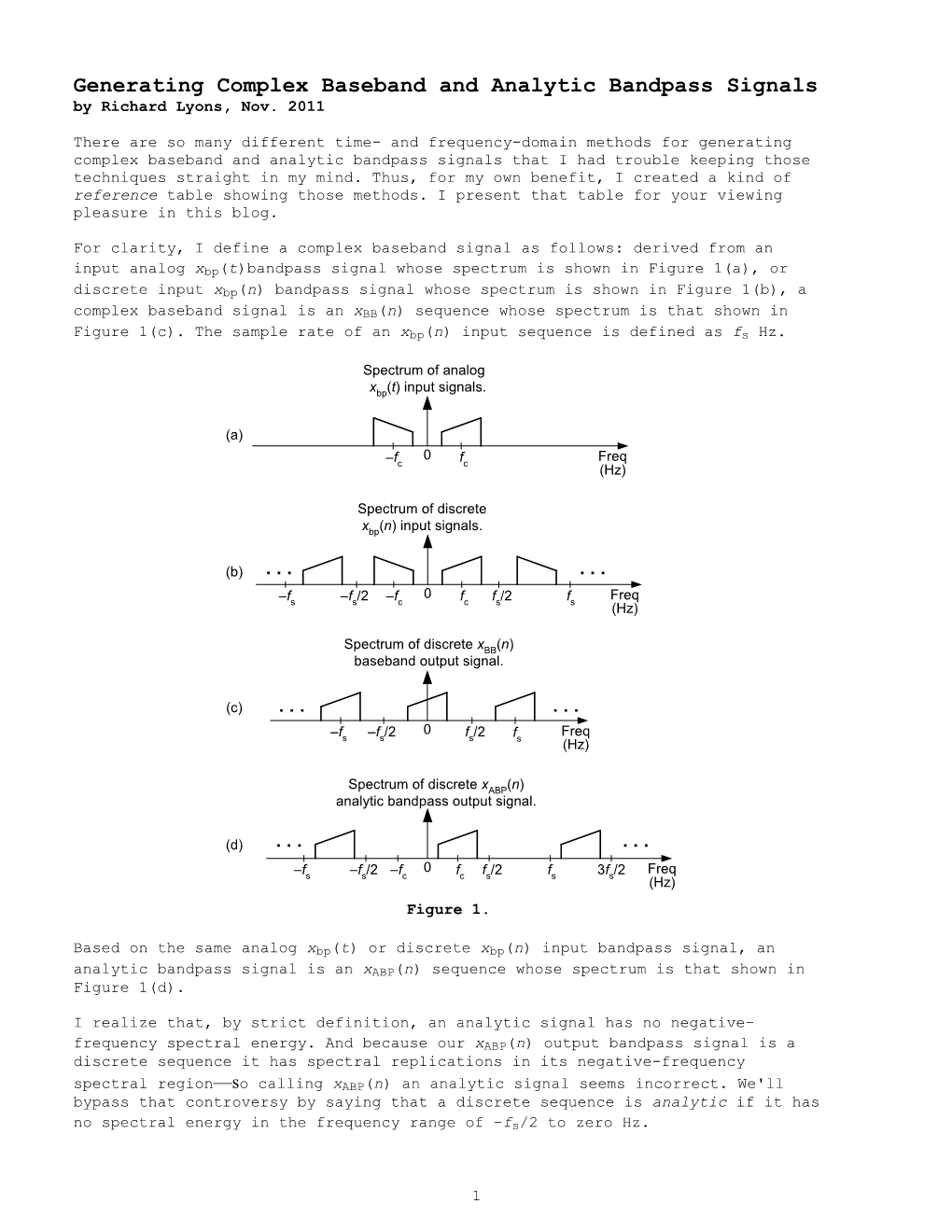 Generating an Analytic Signal