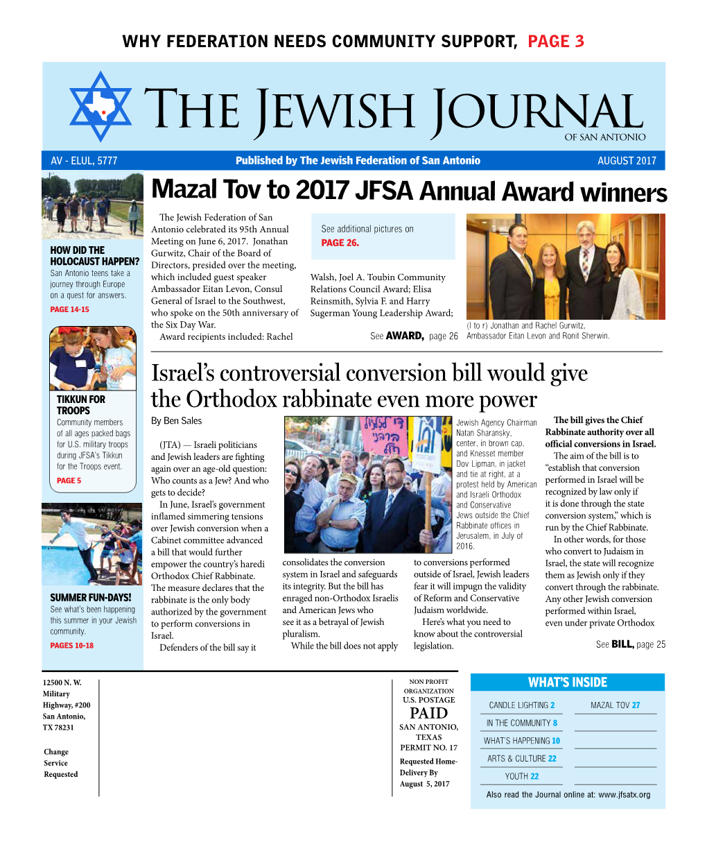 Jewish Journal August 2017