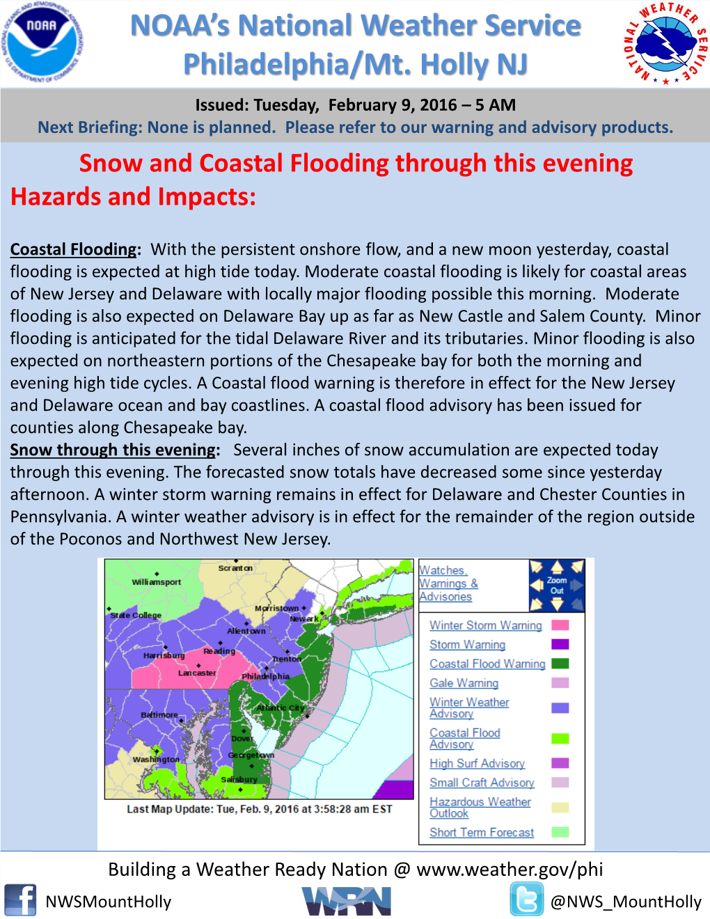 NOAA's National Weather Service Philadelphia/Mt. Holly NJ