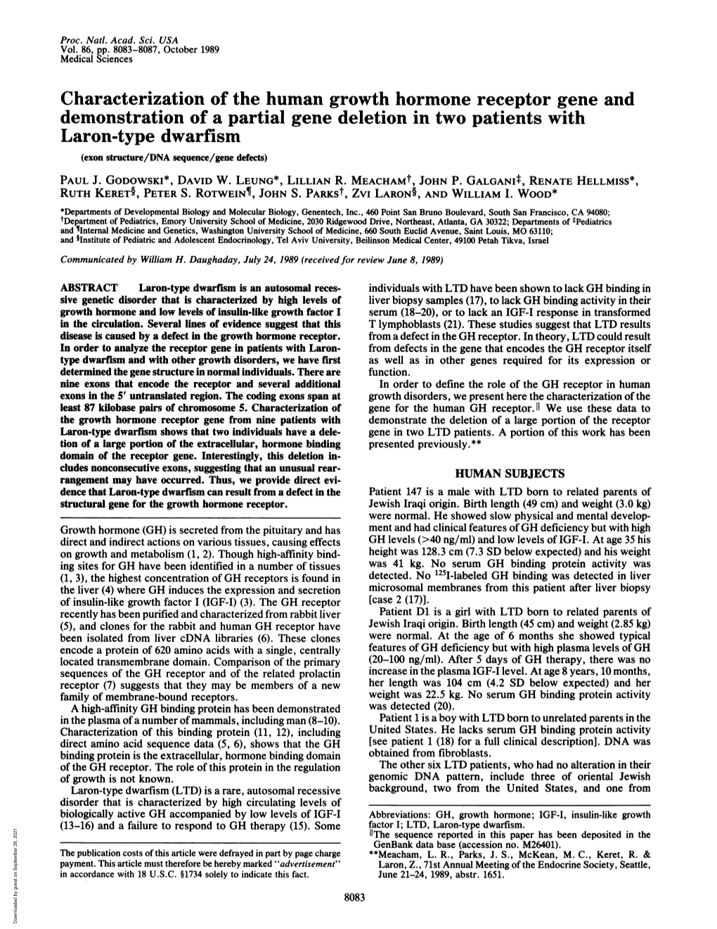 Characterization of the Human Growth Hormone Receptor Gene And