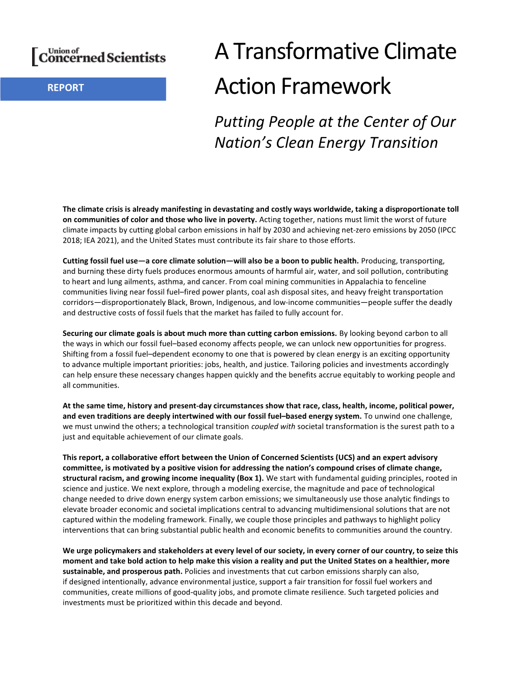 A Transformative Climate Action Framework
