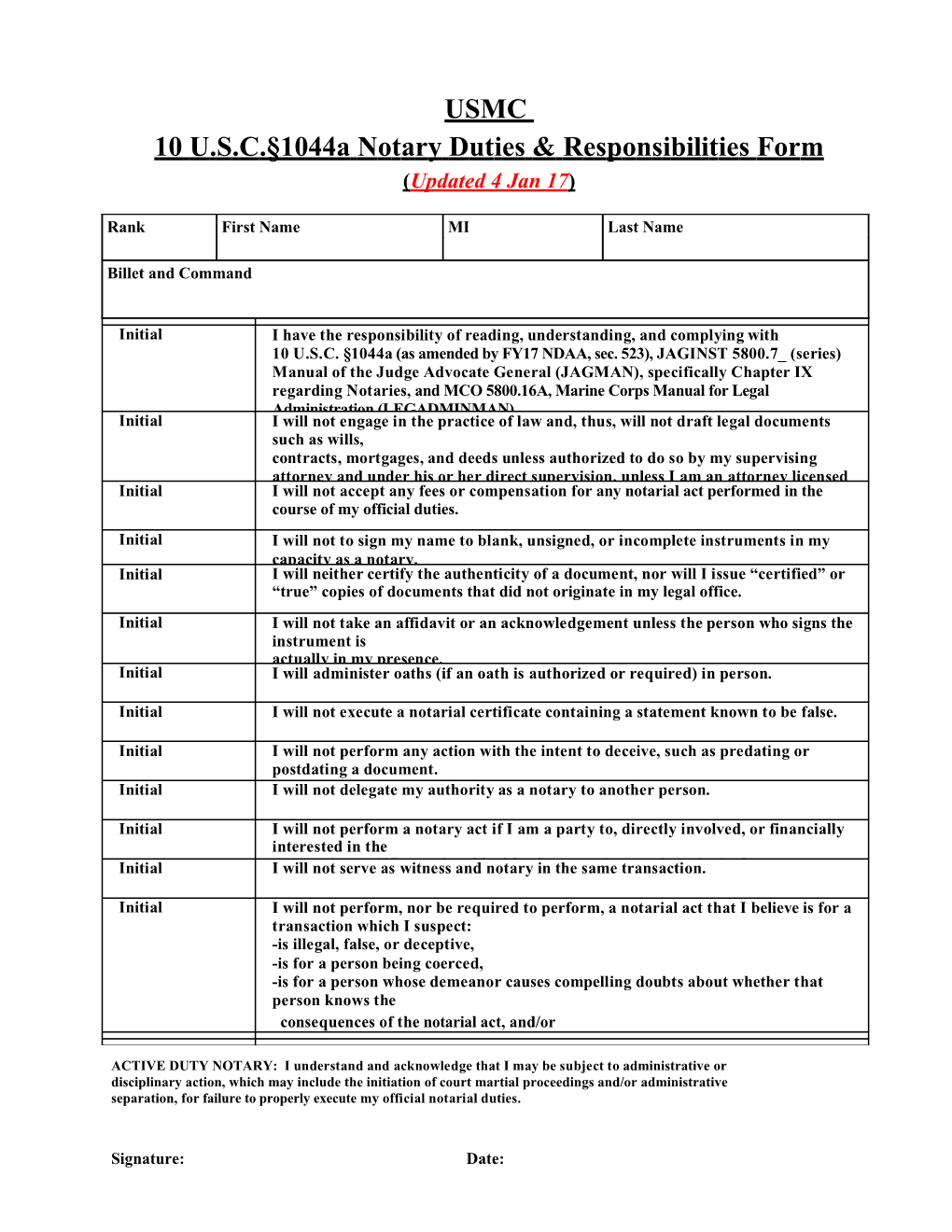 10 U.S.C. 1044A Notary Duties Responsibilities Form