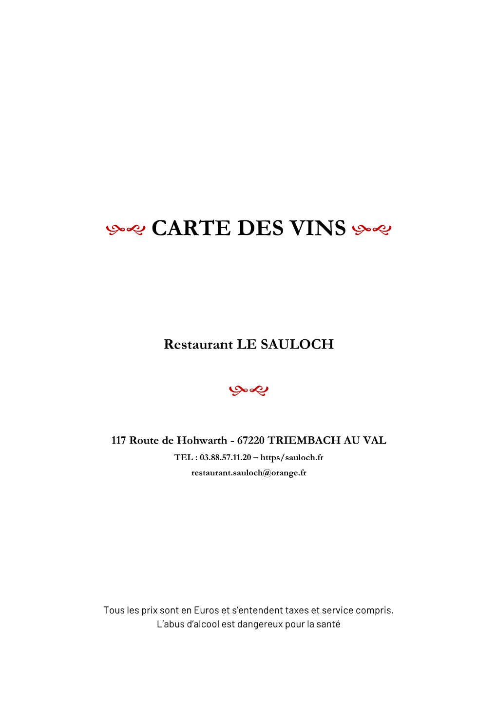 Carte Des Vins