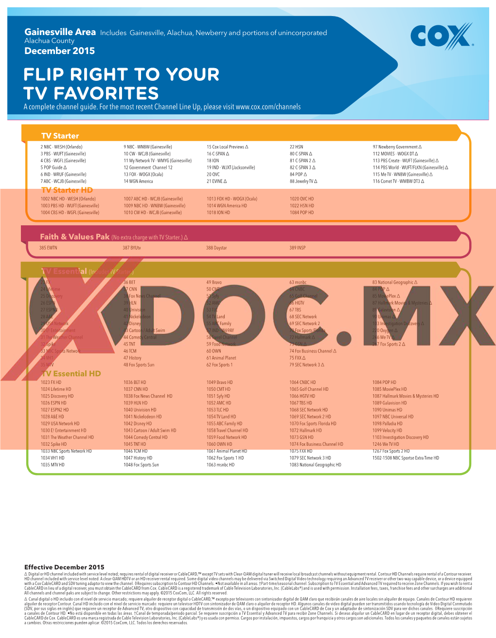 FLIP RIGHT to YOUR TV FAVORITES a Complete Channel Guide