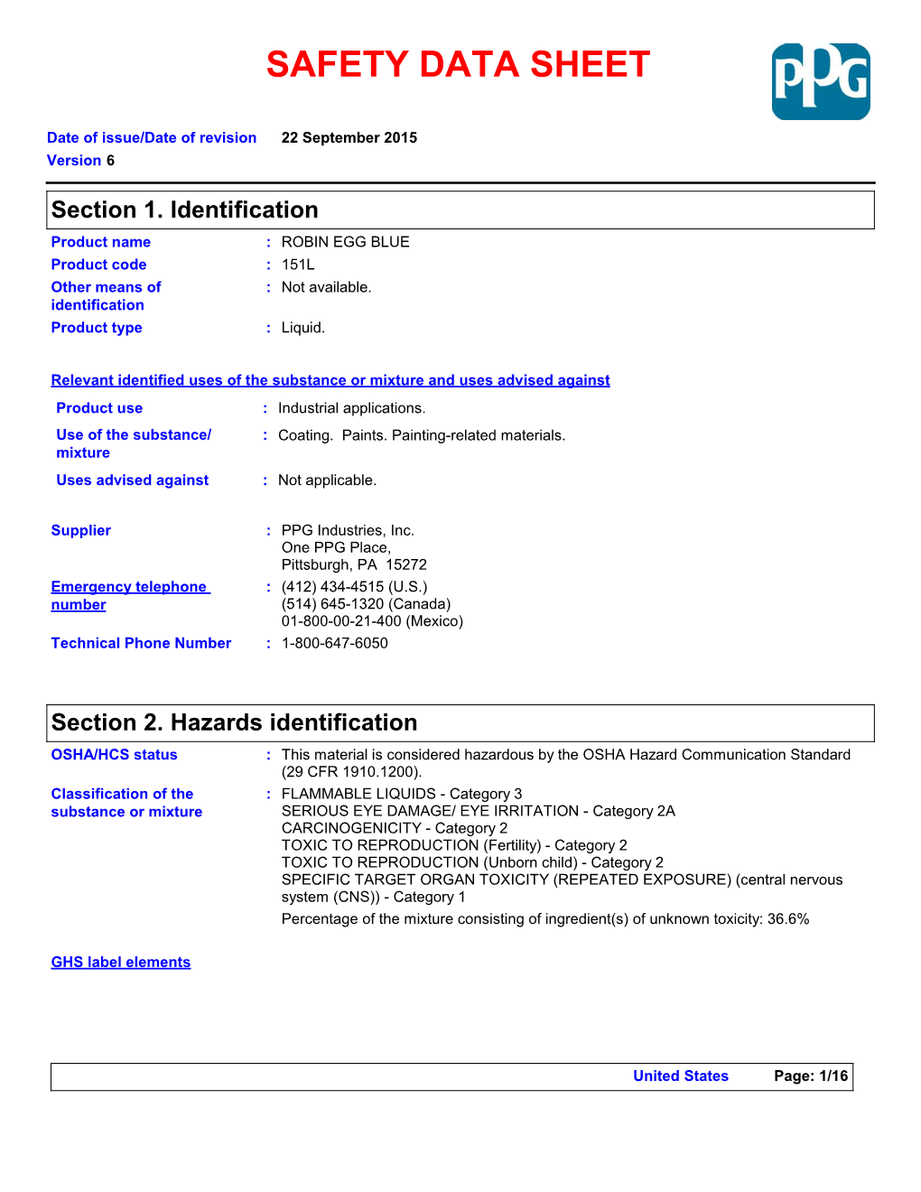 Safety Data Sheet