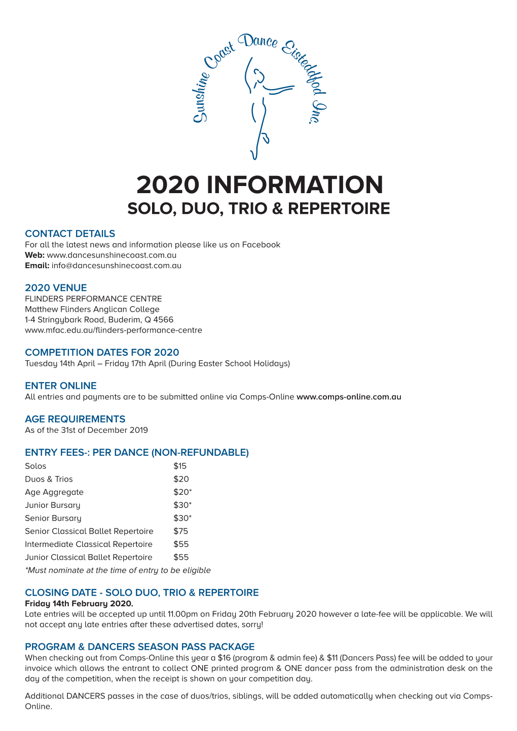 2020 Information Solo, Duo, Trio & Repertoire