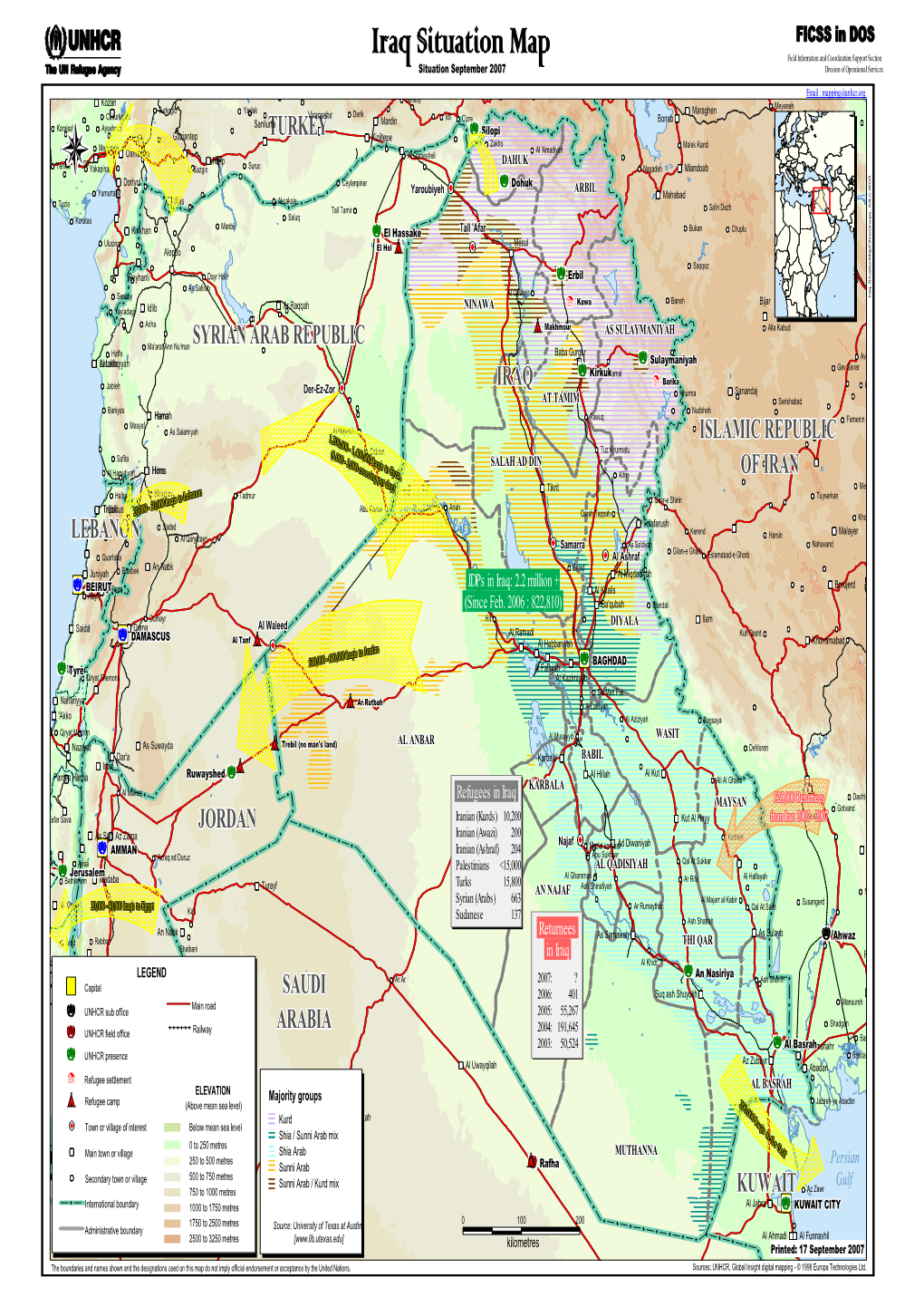 Iraq Situation Map Field Information and Coordination Support Section Situation September 2007 Division of Operational Services