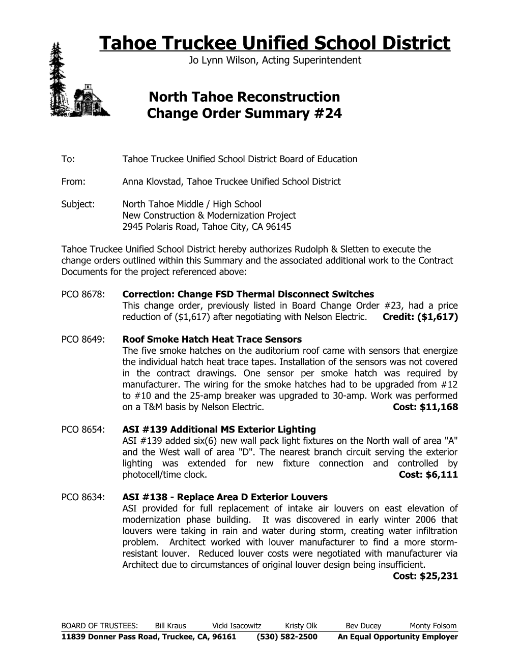 North Tahoe Reconstruction