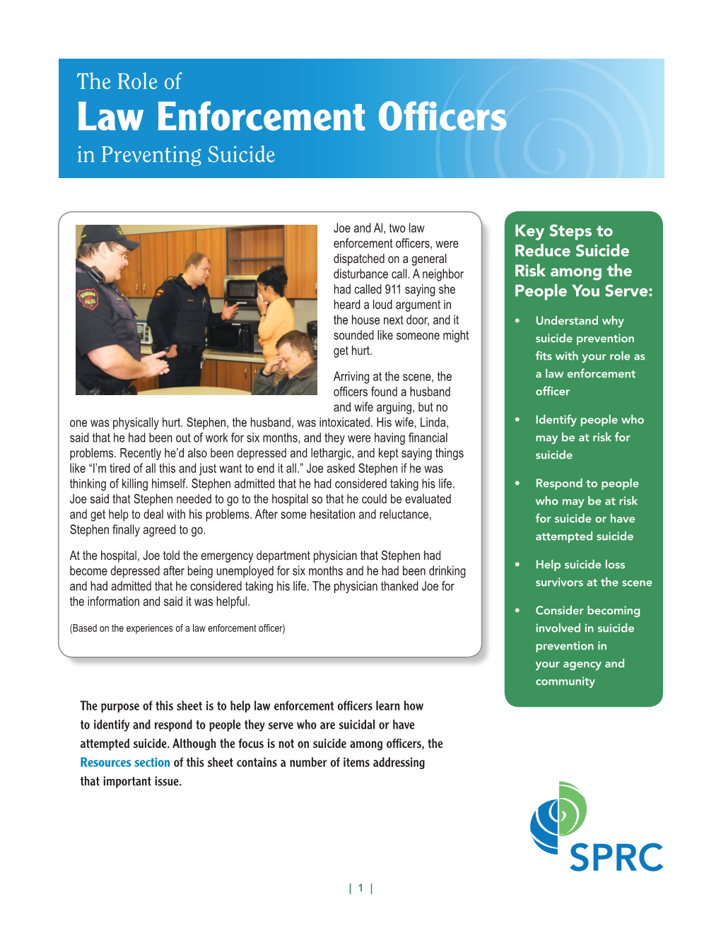 The Role of Law Enforcement Officers in Preventing Suicide