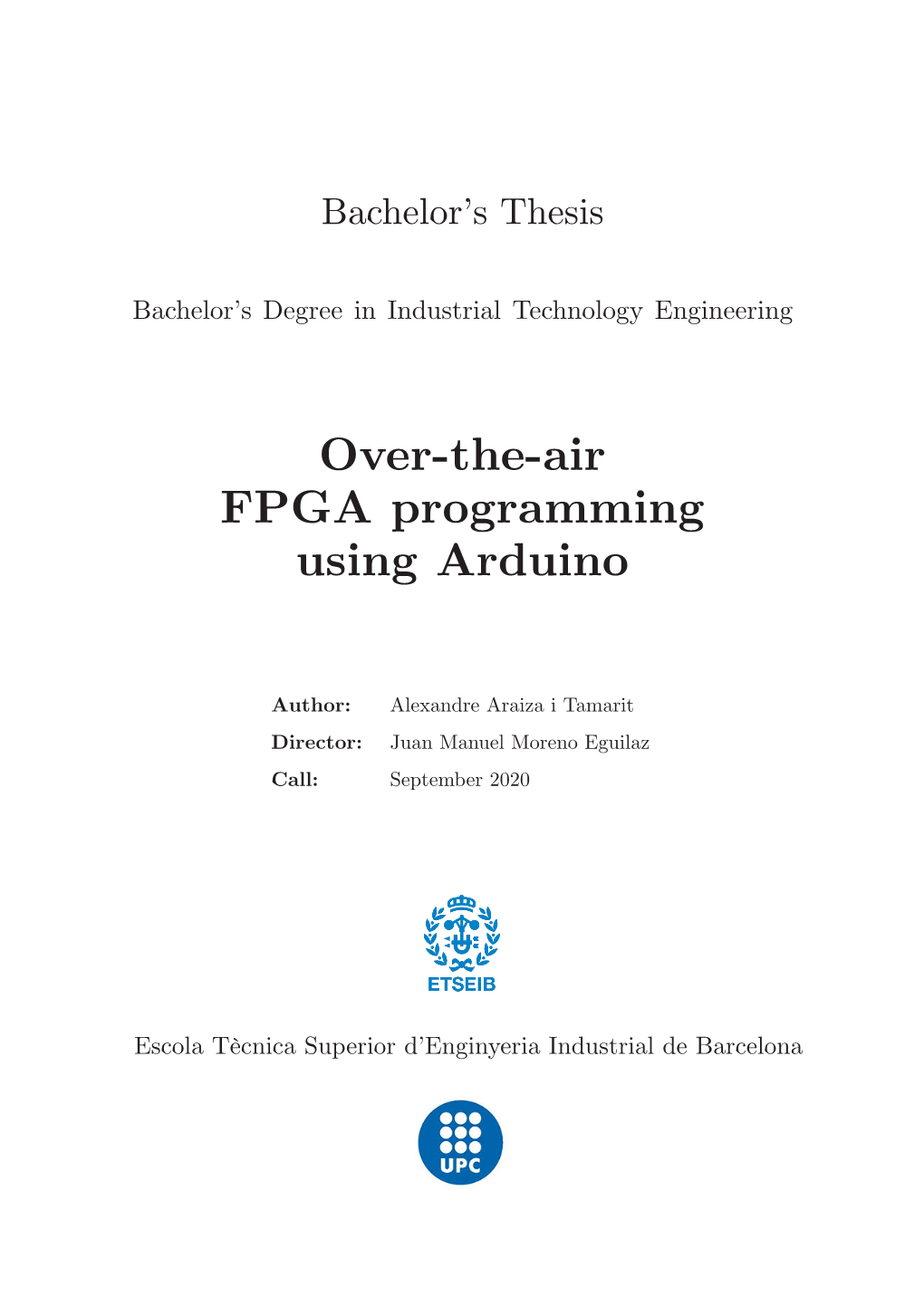 Over-The-Air FPGA Programming Using Arduino