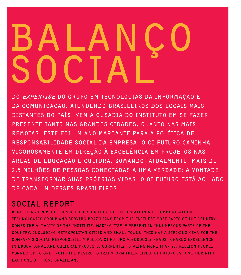 2007 Social Report Balanço Social 2007 Pág
