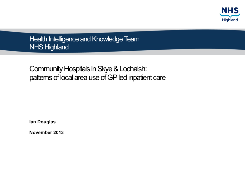 Community Hospitals in Skye & Lochalsh