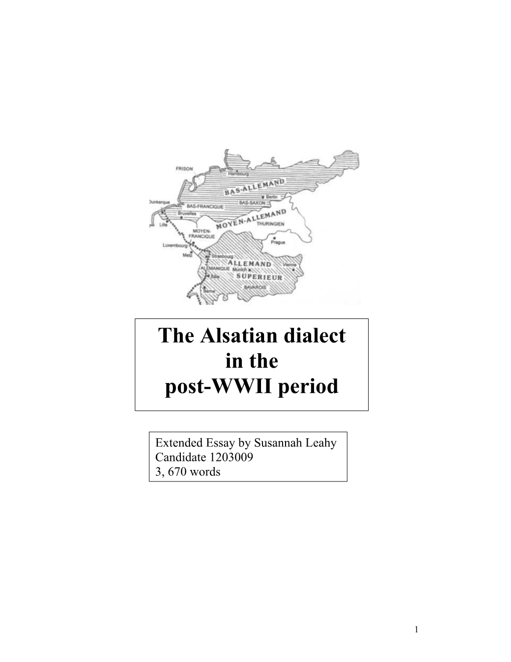 The Alsatian Dialect in the Post-WWII Period