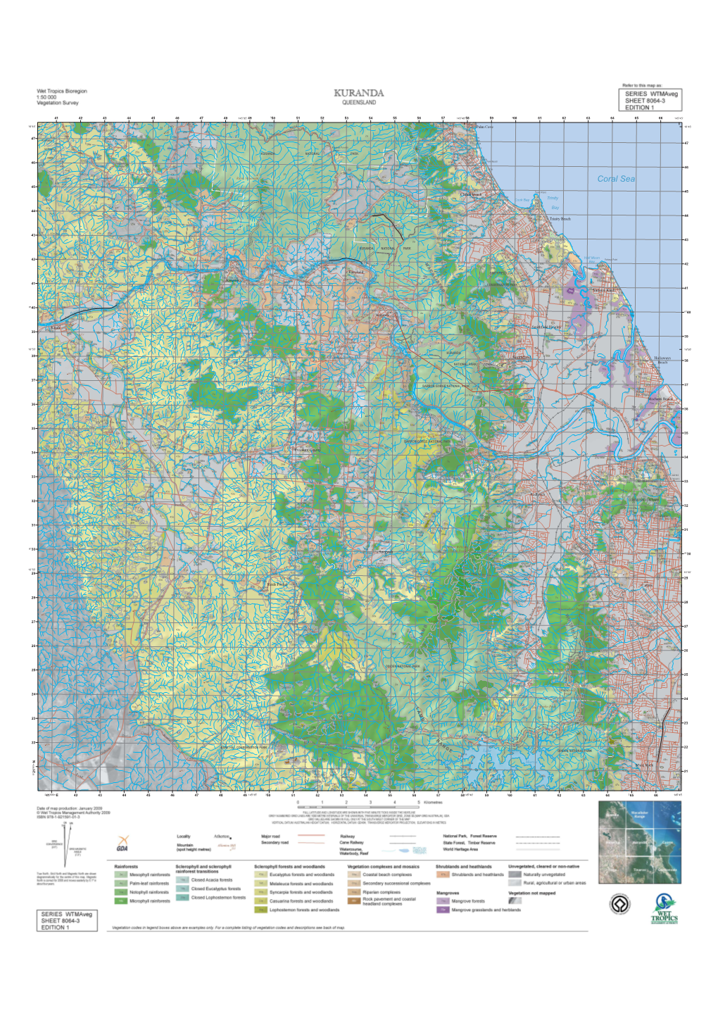 KURANDA SERIES Wtmaveg 1:50 000 Vegetation Survey QUEENSLAND SHEET 8064-3 EDITION 1