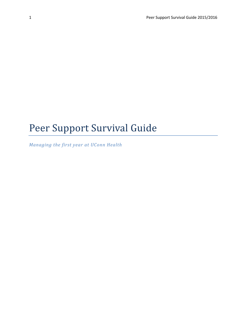 Peer Support Survival Guide 2015/2016